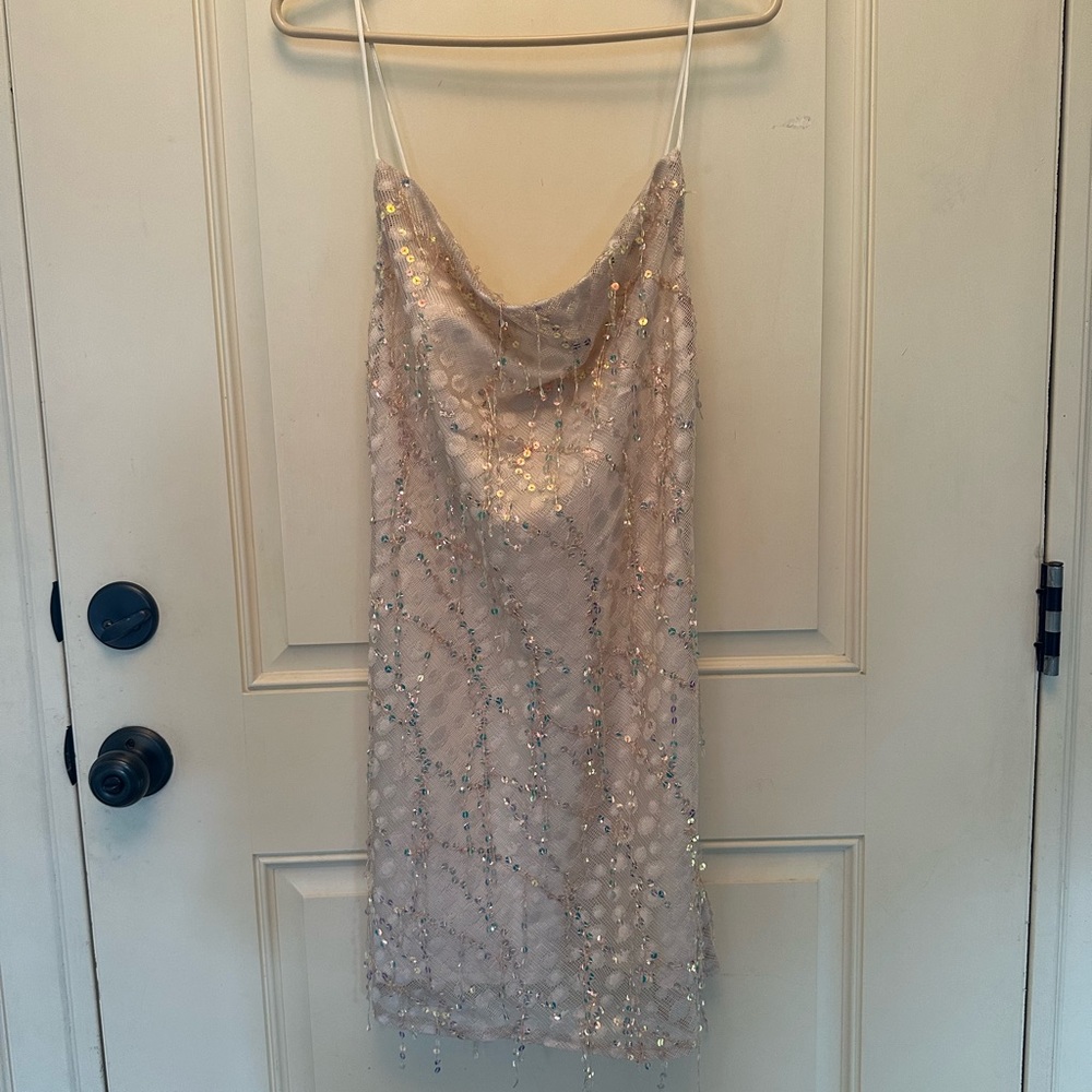 Sage and page champagne mini dress